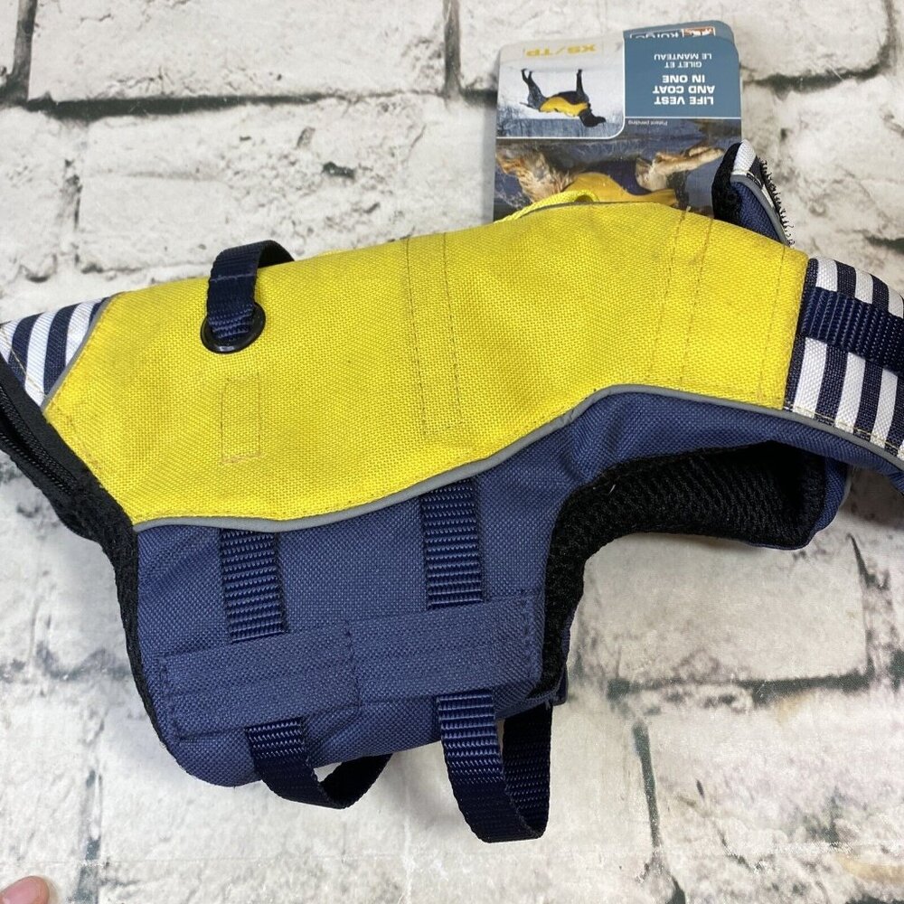 Kurgo Nantucket Stripe Dog Life Jacket‎ Vest and Coat Yellow Sz XS NEW